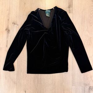 Ralph Lauren Black Velvet Women's Blouse